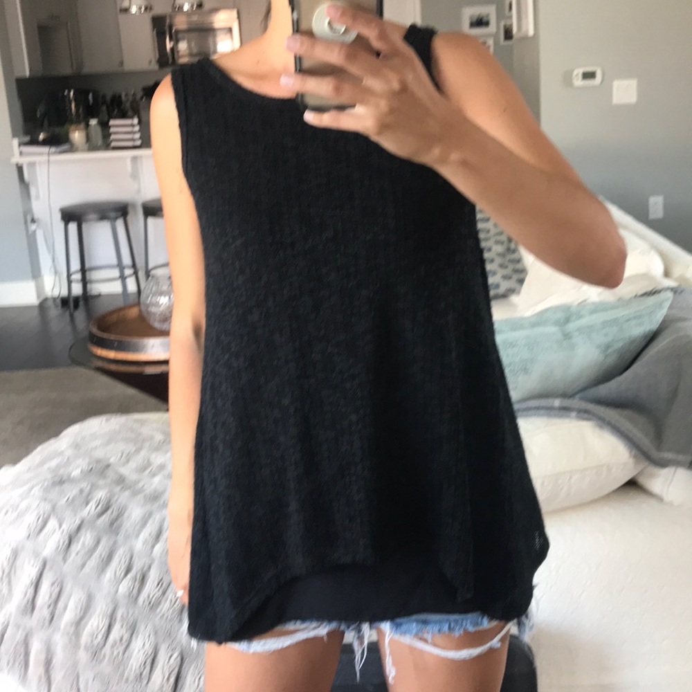 Black sweater tank top